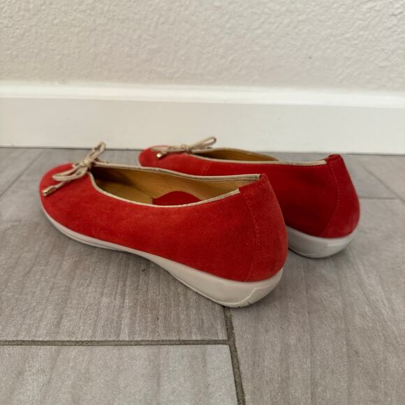 Unity In Diversity Red Suede Ballet Comfort Shoe Womens Size 38/ US 7/7.5 - Picture 6 of 11